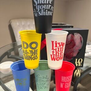 starbucks Colorful Motivational Cups Set brand new never used.